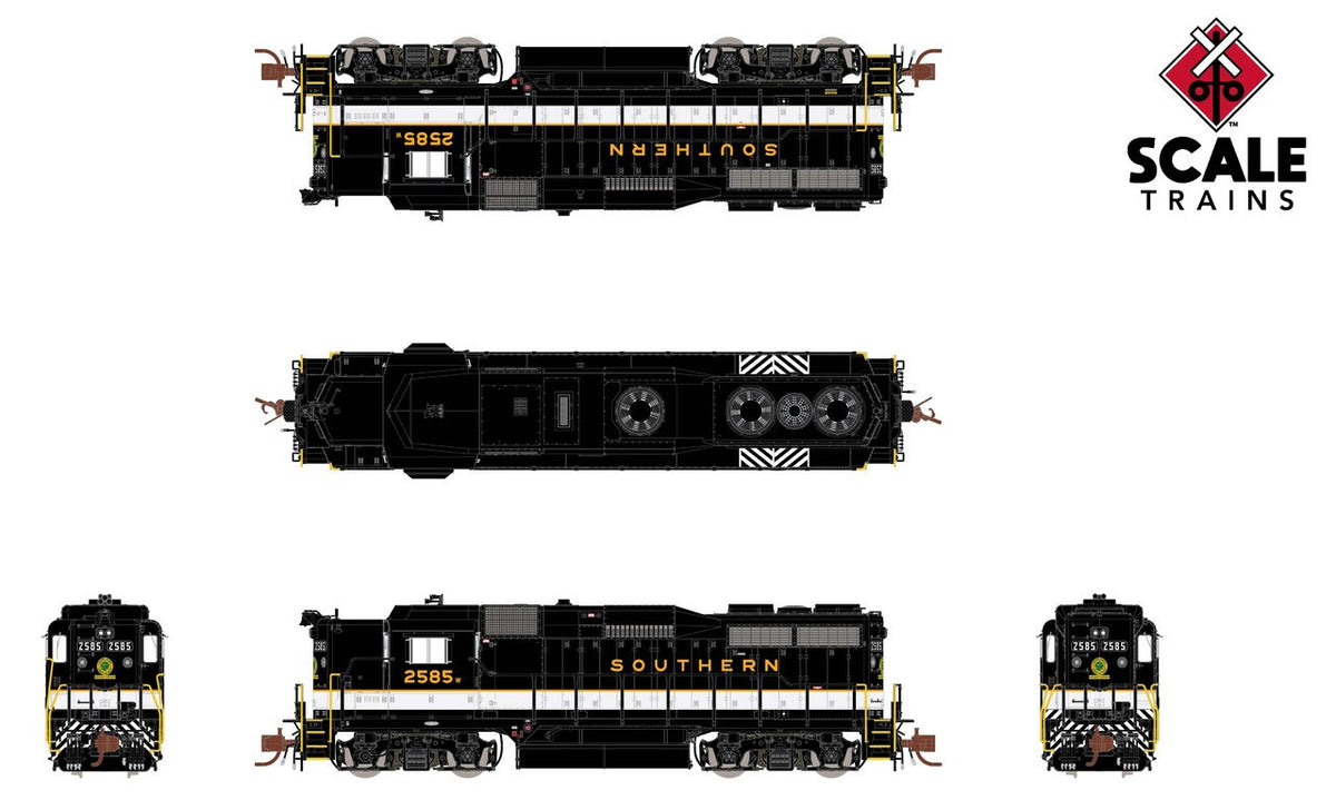 ScaleTrains Rivet Counter N SXT39985 DCC/ESU LokSound 5 Equipped EMD GP30 Locomotive Southern/Dulux "Partial Barricade Striping" SOU #2588