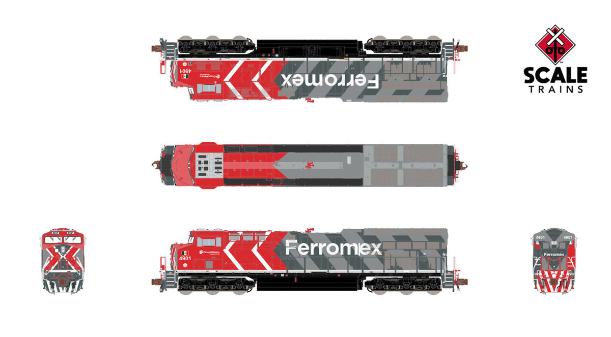 ScaleTrains Rivet Counter HypoTypical N SXT40471 DCC/ESU LokSound Equipped GE ET44AC Locomotive Ferromex 'Zebra' #4901