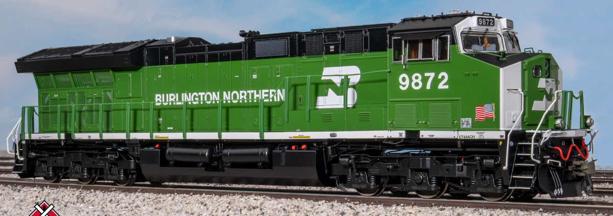 ScaleTrains Rivet Counter HypoTypical HO SXT40567 DCC/ESU Loksound 5 Equipped GE ET44ACH Burlington Northern/White Face BN #9872