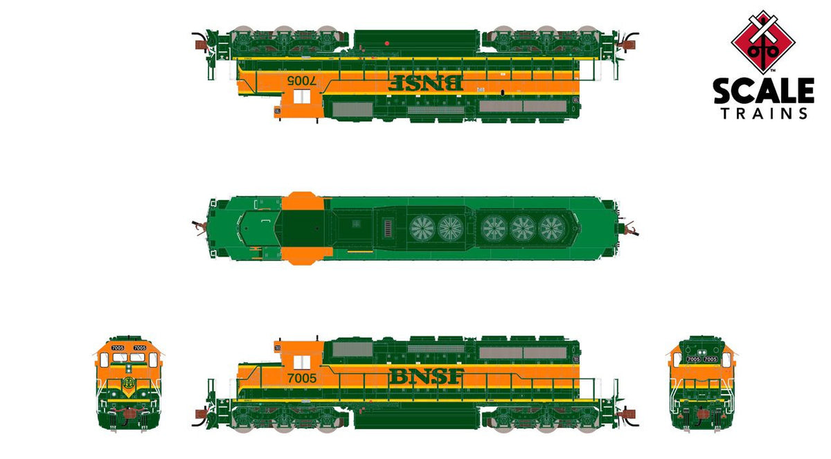 ScaleTrains Rivet Counter N SXT40673 DCC/ESU LokSound V5 Equipped EMD SD40-2 BNSF 'Heritage' w/Small Circle-Cross Nose Logo BNSF #7005
