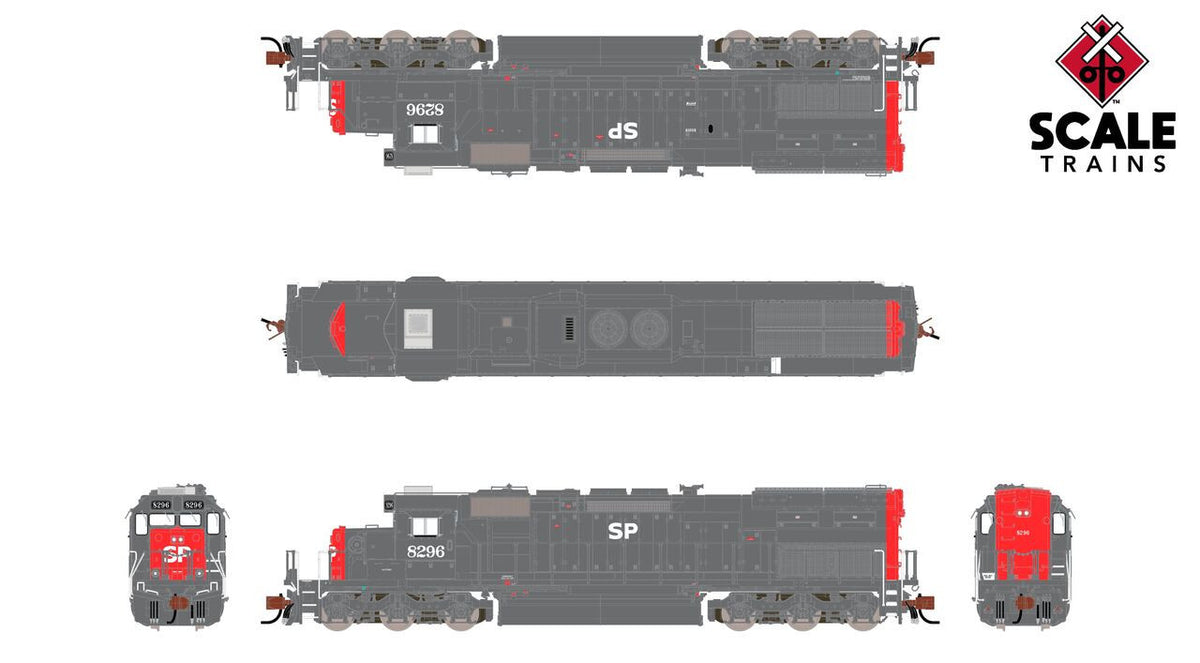 ScaleTrains Rivet Counter N SXT41068 DCC/ESU LokSound V5 EMD SD40T-2 Southern Pacific "SP" Lettering w/Ditch Lights SP #8296