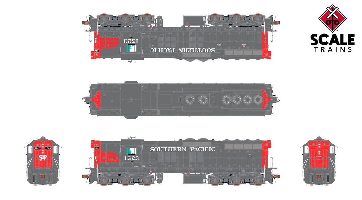 ScaleTrains Rivet Counter HO SXT41191 DCC Ready EMD SD7R Locomotive Southern Pacific 'Bloody Nose' SP #1500