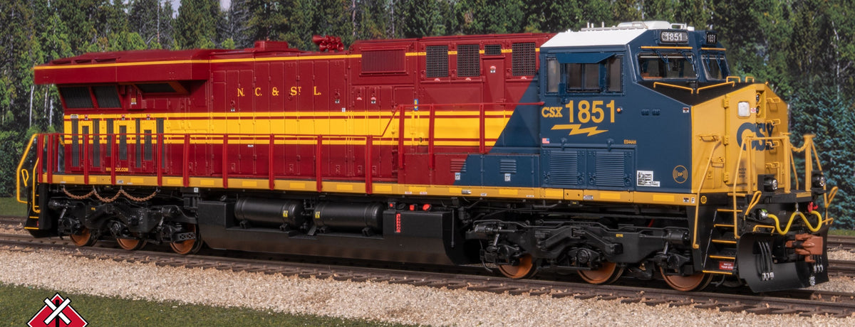 ScaleTrains Rivet Counter HO SXT41621 DCC/ESU Loksound 5 Equipped GE ES44AH Locomotive CSX/Heritage/Nashville, Chattanooga & St Louis/NC&StL CSX #1851