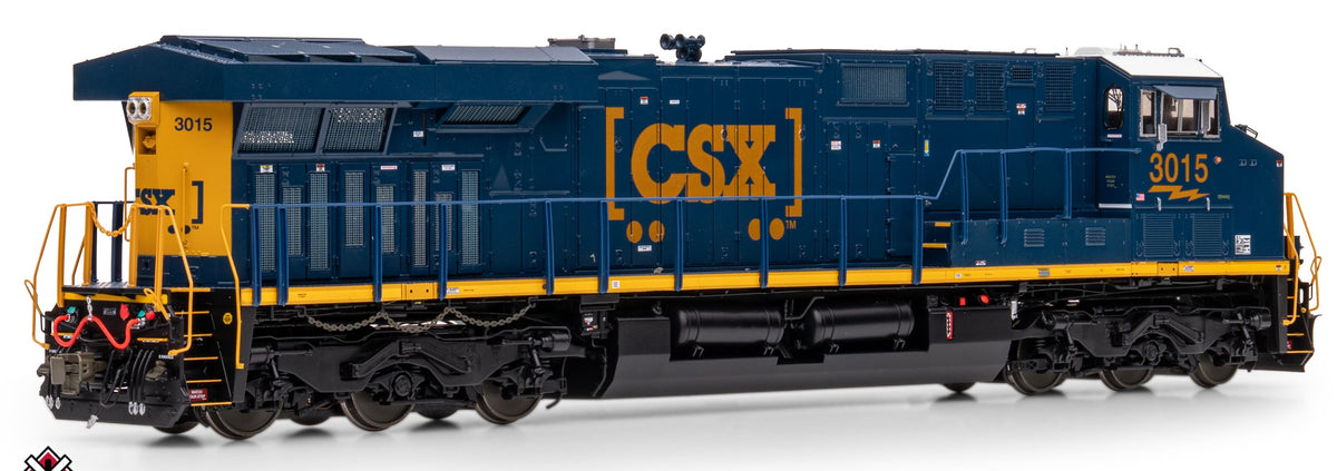ScaleTrains Rivet Counter HO SXT41627 DCC/ESU LokSound V5 Equipped GE ES44AH Locomotive CSX/YN3 Boxcar Logo/PTC CSX #3015