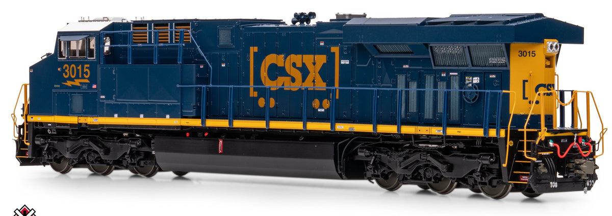ScaleTrains Rivet Counter HO SXT41627 DCC/ESU LokSound V5 Equipped GE ES44AH Locomotive CSX/YN3 Boxcar Logo/PTC CSX #3015