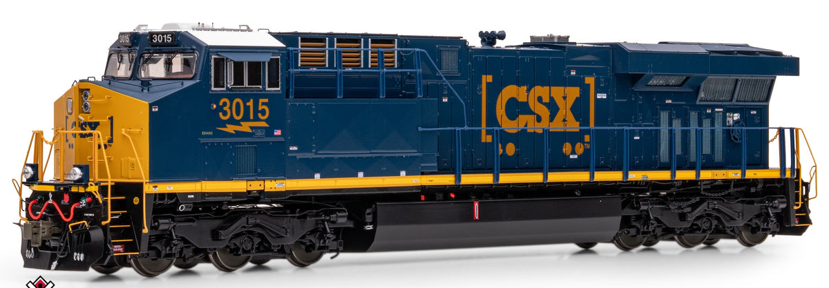 ScaleTrains Rivet Counter HO SXT41627 DCC/ESU LokSound V5 Equipped GE ES44AH Locomotive CSX/YN3 Boxcar Logo/PTC CSX #3015