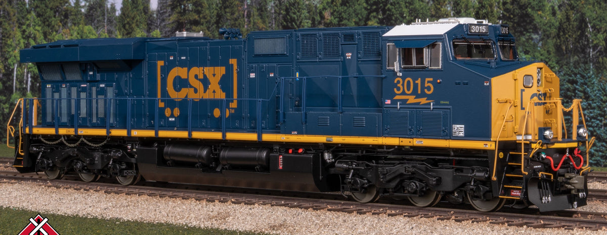 ScaleTrains Rivet Counter HO SXT41627 DCC/ESU Loksound 5 Equipped GE ES44AH Locomotive CSX 'YN3 Boxcar Logo' w/PTC CSXT #3015