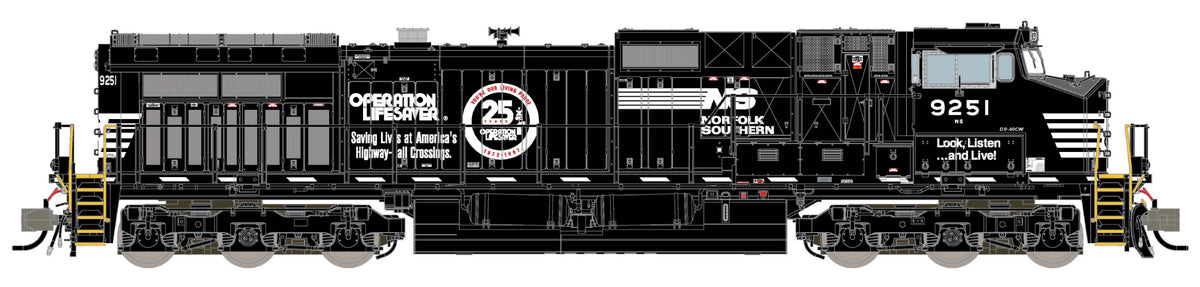 ScaleTrains Rivet Counter N SXT41718 DCC Ready GE DASH 9-40CW Norfolk Southern/Operation Lifesaver NS #9251