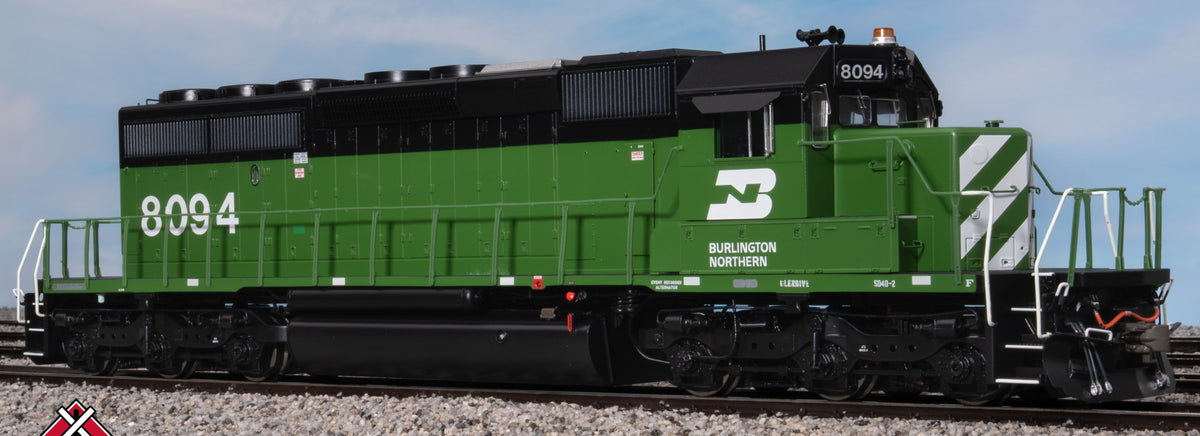 ScaleTrains Rivet Counter HO SXT42133 DCC Ready EMD SD40-2 Locomotive Burlington Northern/Blanked Class Lights BN #8094