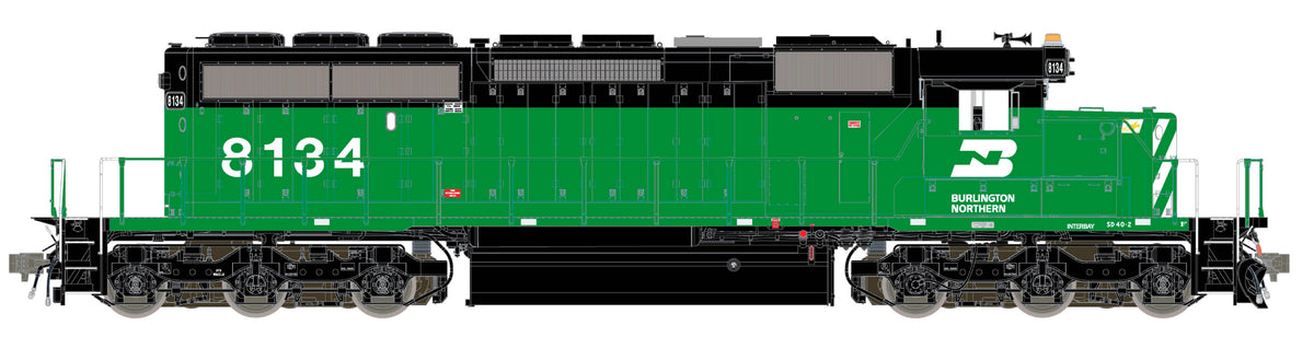 ScaleTrains Rivet Counter HO SXT42133 DCC Ready EMD SD40-2 Locomotive Burlington Northern/Blanked Class Lights BN #8094