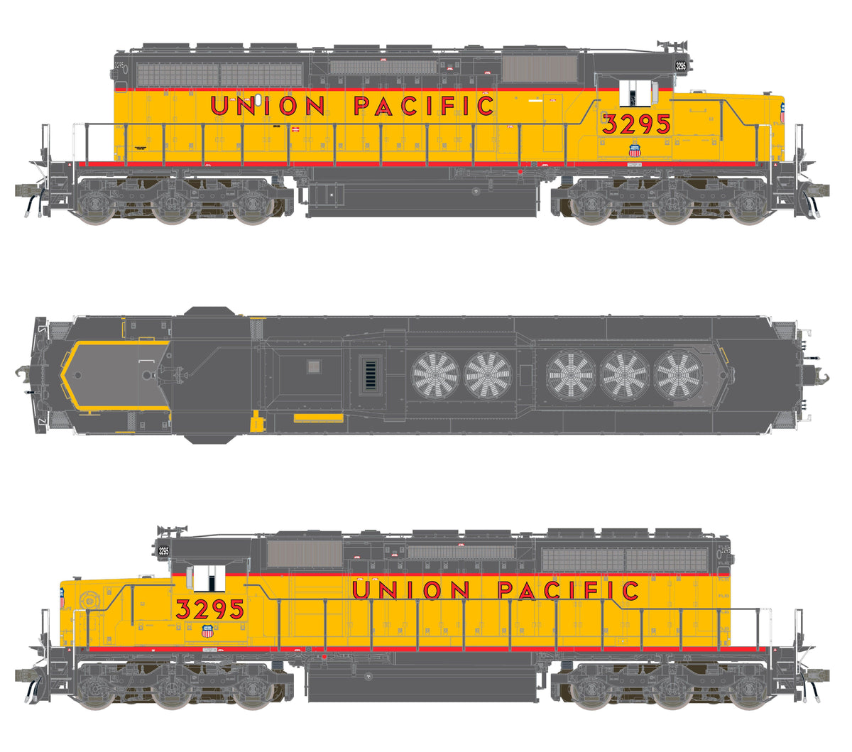 ScaleTrains Rivet Counter HO SXT42178 DCC/ESU LokSound V5 Equipped EMD SD40-2R Locomotive Union Pacific /116" Snoot Nose/Ditch Lights UP #3295