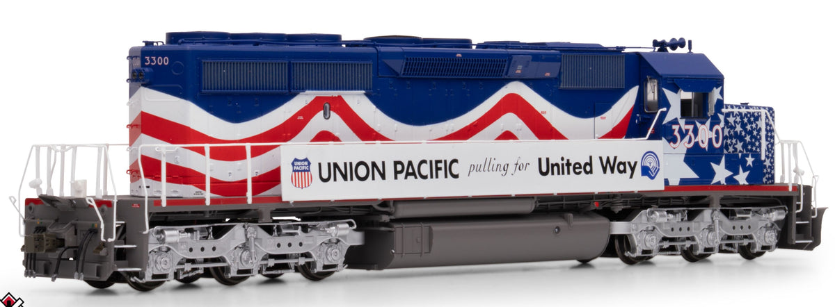 ScaleTrains Rivet Counter HO SXT42183 DCC Ready EMD SD40-2 Locomotive Union Pacific /116" Snoot Nose/United Way/Ditch Lights UP #3300