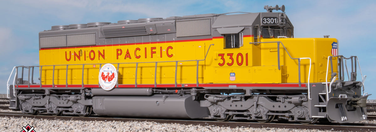 ScaleTrains Rivet Counter HO SXT42185 DCC Ready EMD SD40-2 Locomotive Union Pacific /116" Snoot Nose/Pulling for Safety/Ditch Lights UP #3301
