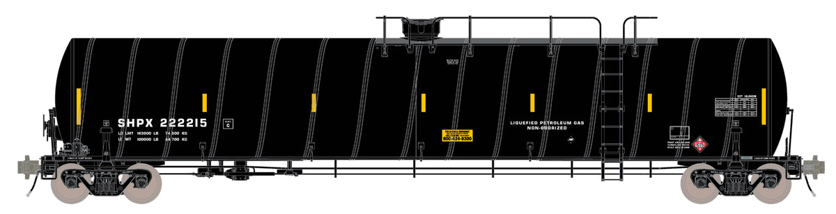 ScaleTrains Rivet Counter HO SXT42446 ARI 33K Gallon Spiral Jacketed Tank Car American Railcar Leasing/LPG/Intermediate SHPX #222227