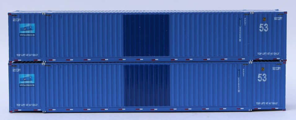 Jacksonville Terminal Company N 535034 Ocean 53' Corrugated Side Containers Trailer Bridge 'ex-APL' 2-Pack